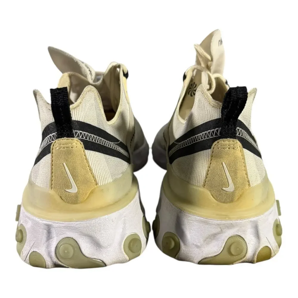 Nike React Element 55 Men’s Size 13 Pale Yellow White Running Lifestyle Sneakers